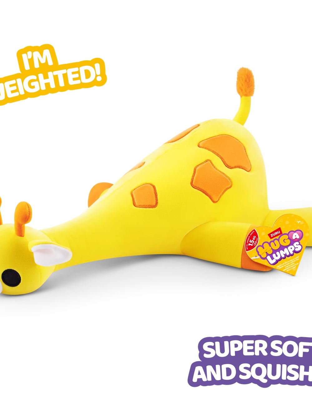 Hug & Lumps Yellow Giraffe Plush Toy - Soft Weighted Cuddle Pal